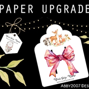 PAPER upgrade for...2.5&quot; BUSINESS cards from 110lb index to 100# postcard matte or kraft