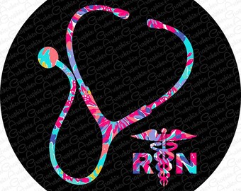 Stethoscope RN  PICK your pattern- Add Monogram