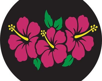 Hibiscus Bunch Spare Tire Cover- CUSTOM Pick Your Colors!