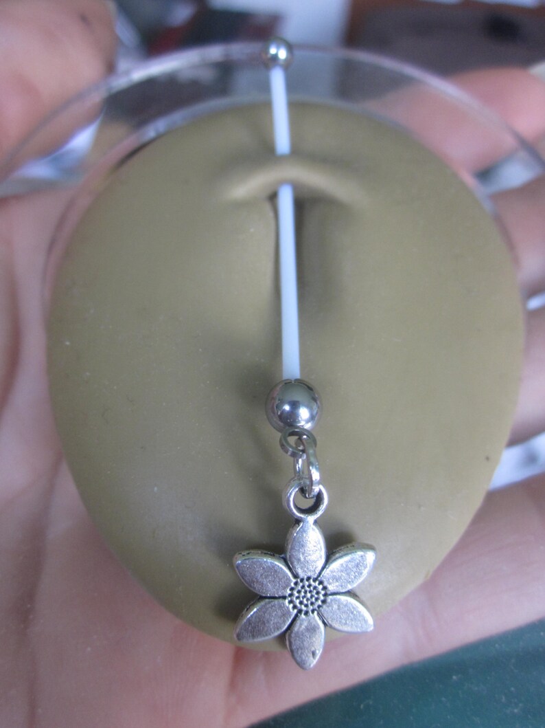 Flower Charm Maternity Belly Button Ring Pregnancy PTFE Etsy