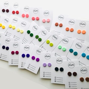 12mm Stud Earrings, Pick Your Color, Polymer Clay Earrings, Modern Minimalist Earrings, Colorful Everyday Jewelry, Bridesmaid Gifts