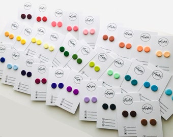 12mm Stud Earrings, Pick Your Color, Polymer Clay Earrings, Modern Minimalist Earrings, Colorful Everyday Jewelry, Bridesmaid Gifts
