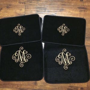 Car Accessories Floor Mats Custom Personalized Single Letter Embroider, Set of 4 Mats, New Teen Driver Gift, New Car Present and Accessorie