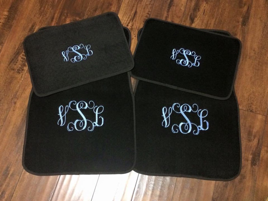 Car Floor Mats BLACK Personalized Embroidered Monogrammed Car Etsy