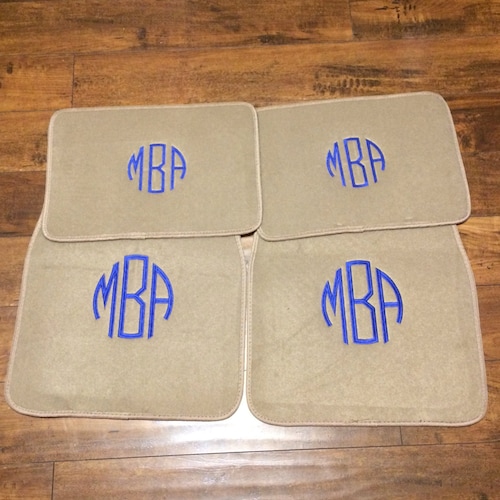Car Floor Mats TAN Personalized Embroidered Monogrammed Car Etsy