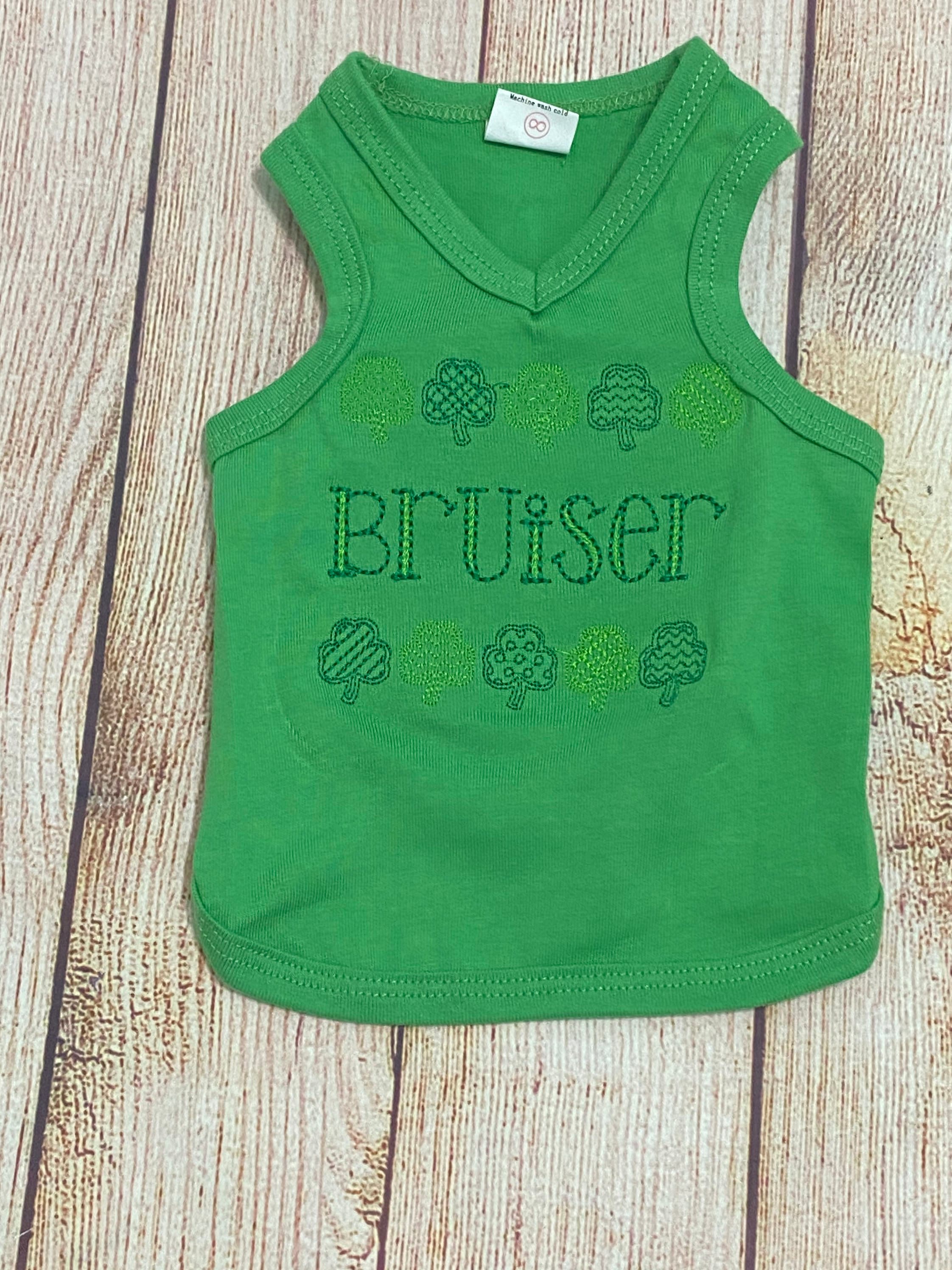 St Patrick's Day Dog Shirt or Dress, Cute Patterened Clover