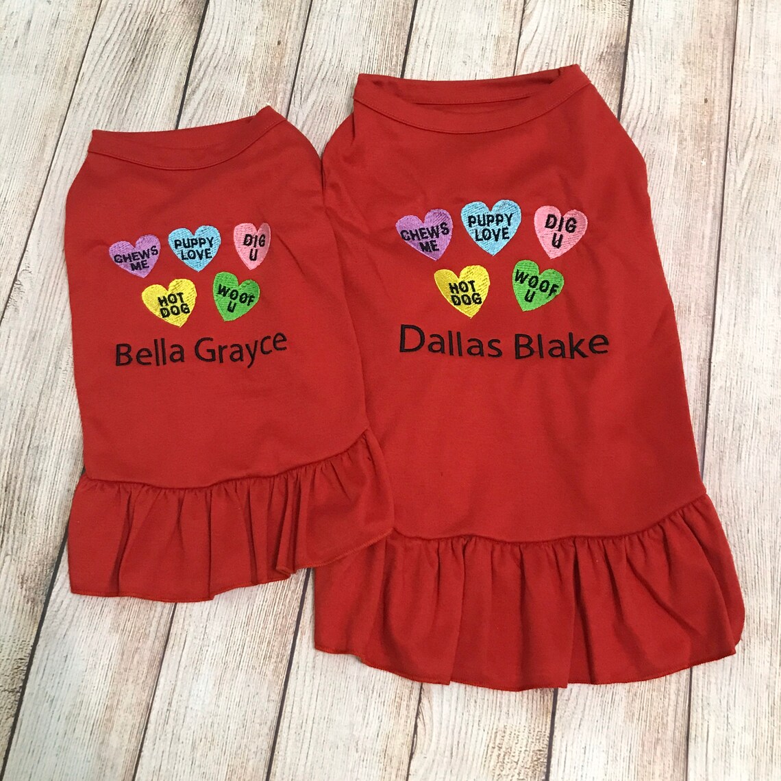 Valentine Dog Shirt Conversation Hearts Cute Little Dog or Etsy