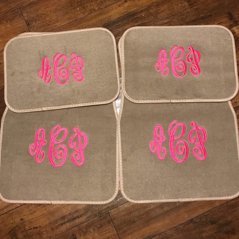 Car Floor Mats TAN Personalized Embroidered Monogrammed Car Etsy