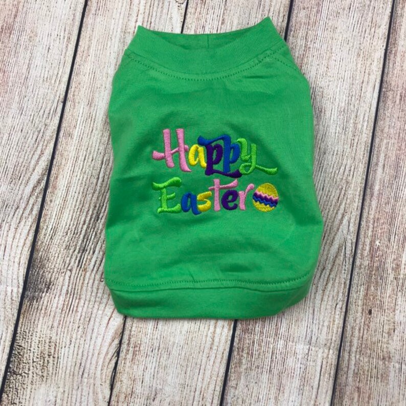 Easter Dog Shirt Cute Custom Embroidered Puppy Happy Easter Etsy