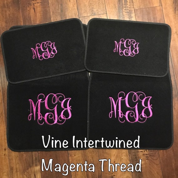 Car Floor Mats Black Personalized Embroidered Monogrammed Car Etsy