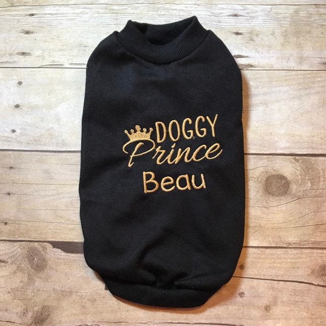 Dog Cat Shirt, Cute Little Saying Doggy Prince, Custom Monogrammed Pet Clothes, Spring Or Summer Daddy's Boy T-Shirt, Clothes