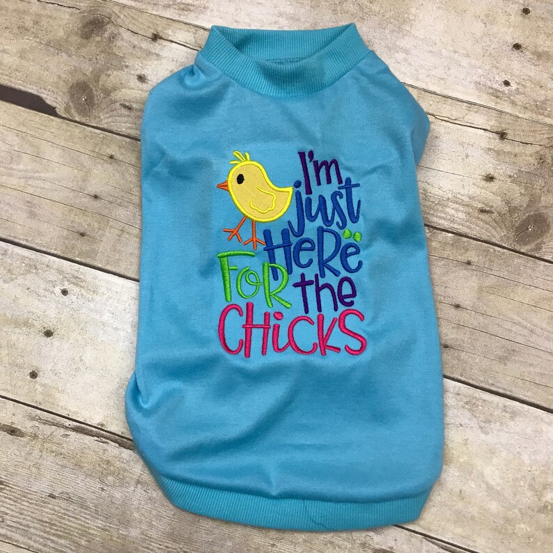 Dog Easter Shirt or Dress I'm just here for the chicks Etsy