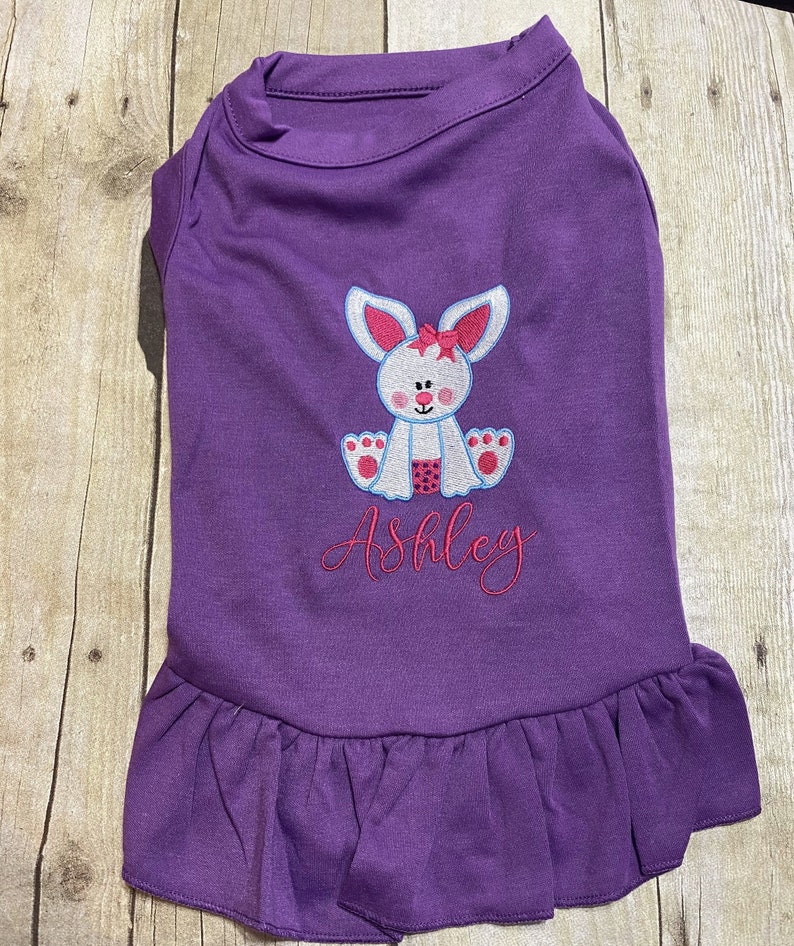 Dog Easter Shirt or Dress Baby Bunny Girl With Name Pretty Etsy