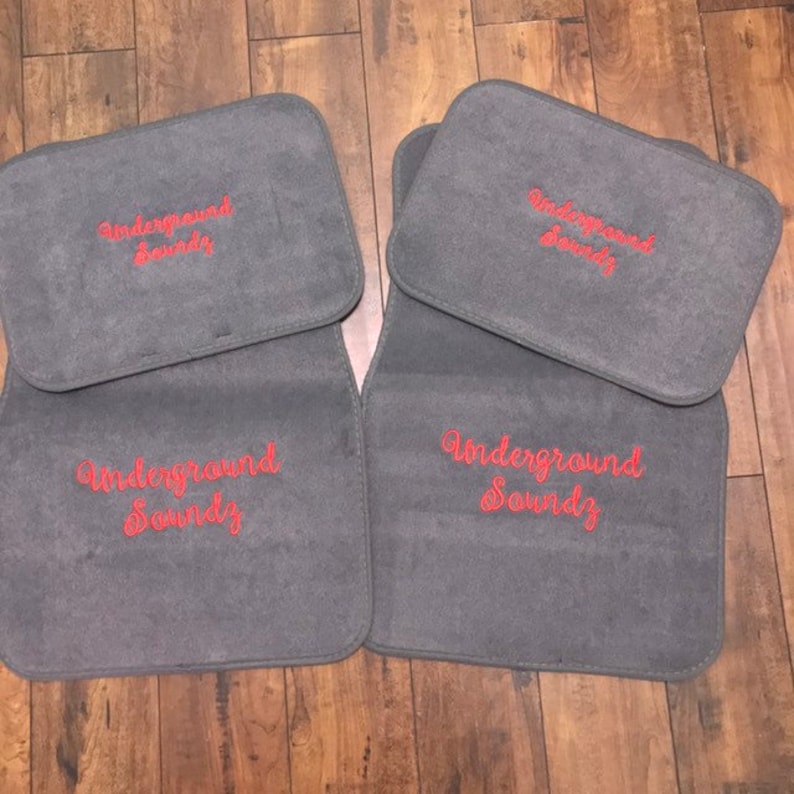 Car Floor Mats with Name or Words Custom Embroidered Set of 4 Etsy