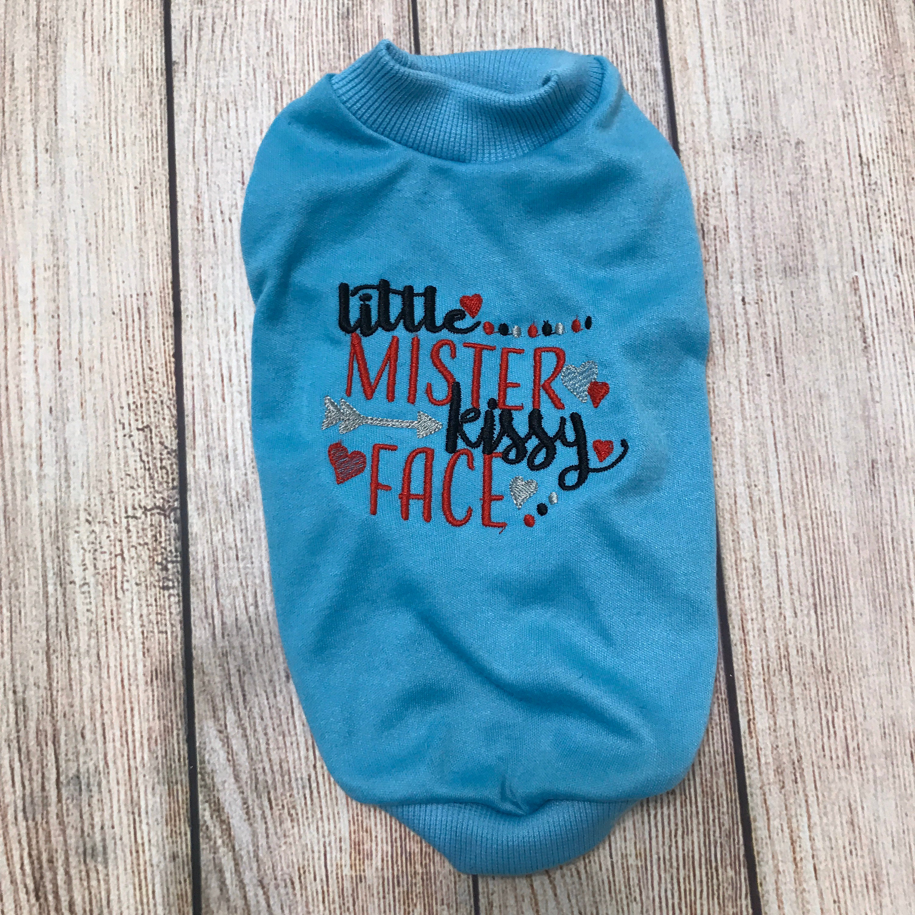 Valentine Dog Pet Shirt - Little Mr Kissy Face Dress Cute Custom February 14Th Holiday Cat