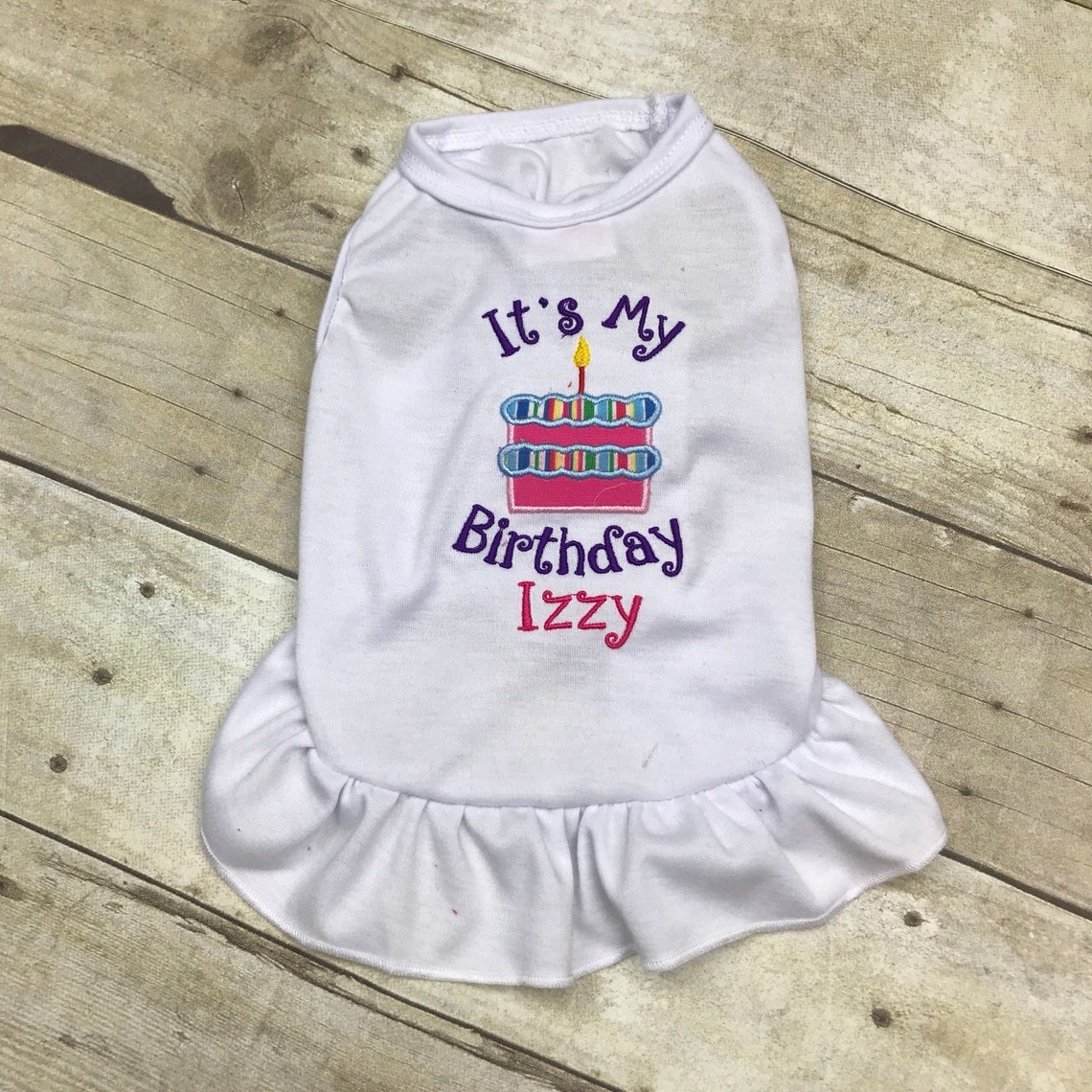 Birthday Shirt for Dog Cake Design Embroidered pet clothes Etsy