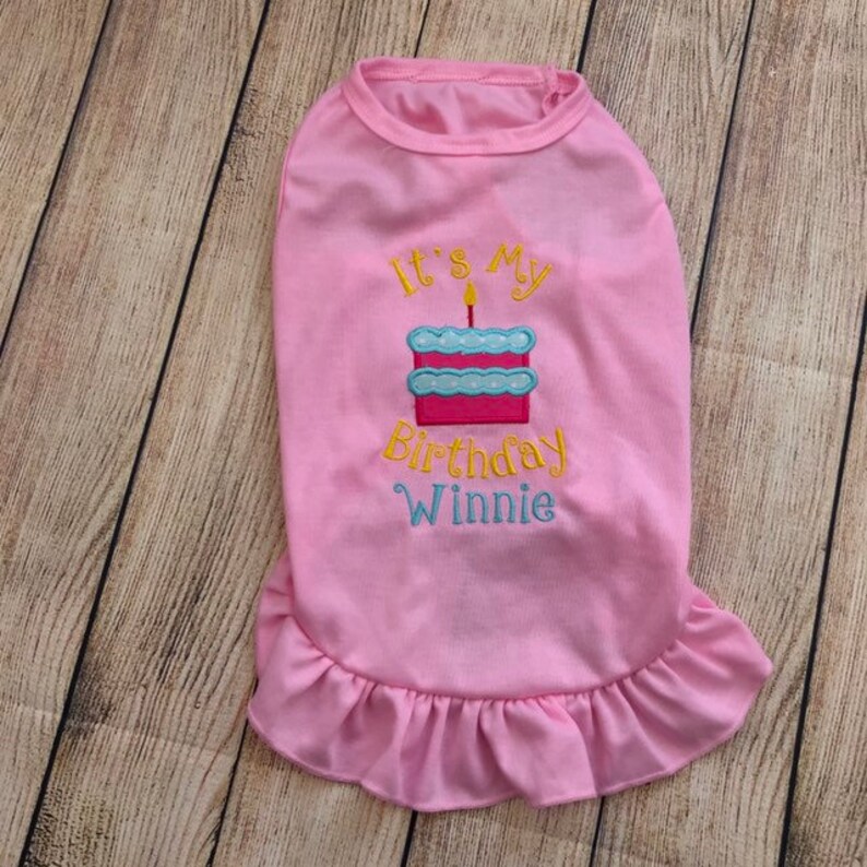 Birthday Shirt for Dog Cake Design Embroidered Pet Clothes Etsy