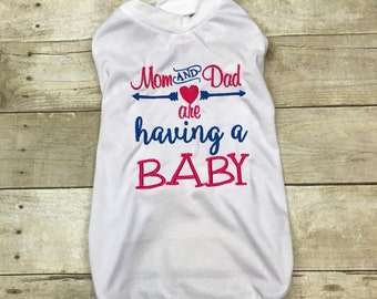 Having a Baby Dog Shirt or Dress, Having a Human, We're pregnant, adoption, Going to be Big Sister, Dog Dress, baby pregnancy announcement