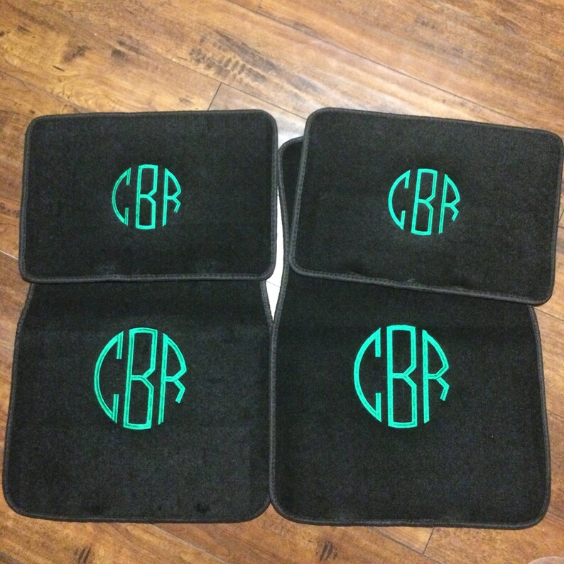 Car Floor Mats BLACK Personalized Embroidered Monogrammed Car Etsy