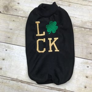 St Patrick's Day Dog Shirt or Dress, LUCK Shirt for Puppy, Personalized Wear Green and Gold Shirt, Wear Green or get Pinched