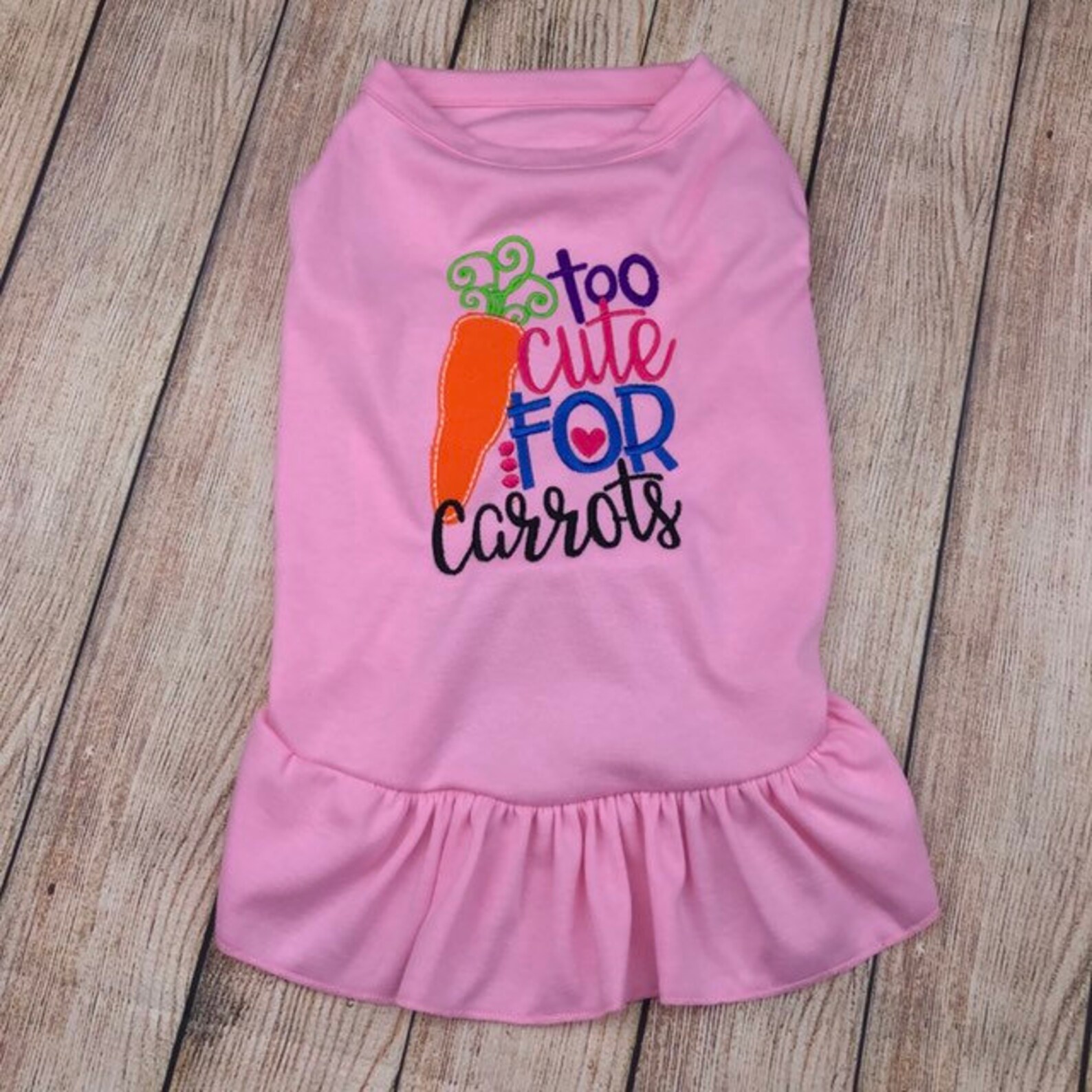 Dog Easter Shirt or Dress Too Cute for Carrots Pretty Custom Etsy