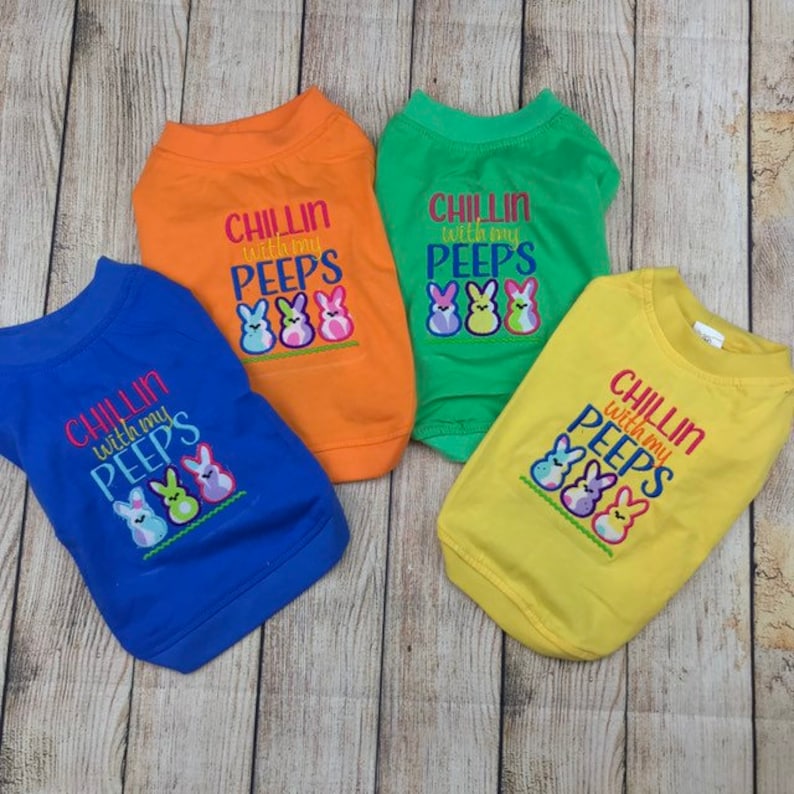 Dog Easter Tshirt or Dress Chillin With My Peeps Pretty Etsy