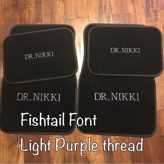 Car Floor Mats With Name Or Logo Custom Embroidered Etsy