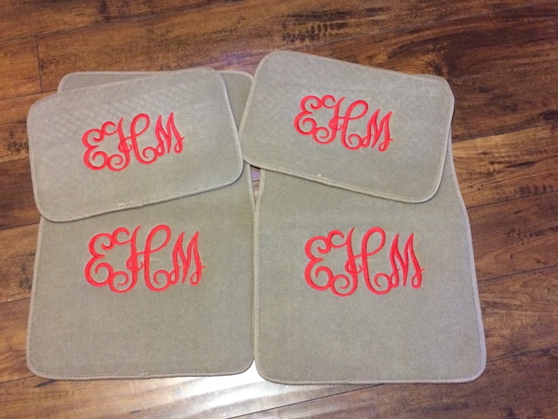 Car Floor Mats TAN Personalized Embroidered Monogrammed Car Etsy