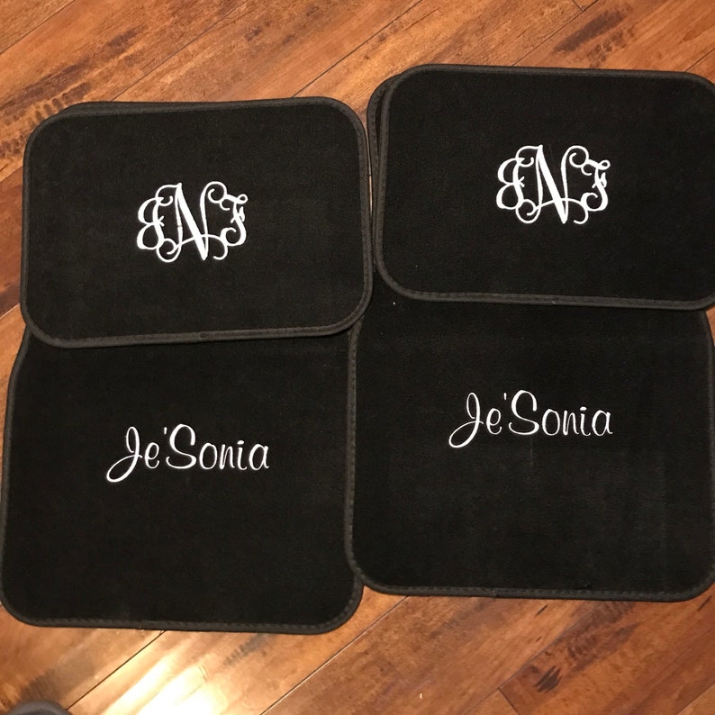 Car Floor Mats with Name or Words Custom Embroidered Set of 4 Etsy