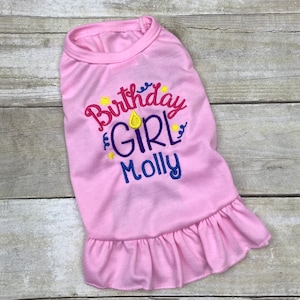 Birthday Shirt Dress for Girl Dog, Monogrammed Birthday Party Shirt, Happy Birthday Best Friend, Cute Small Puppy or Cat Shirt, Pet Shirt