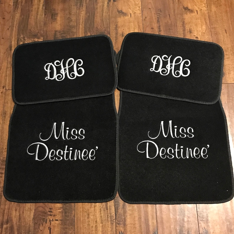 Car Floor Mats With Name or Words Custom Embroidered Set of 4 Etsy UK