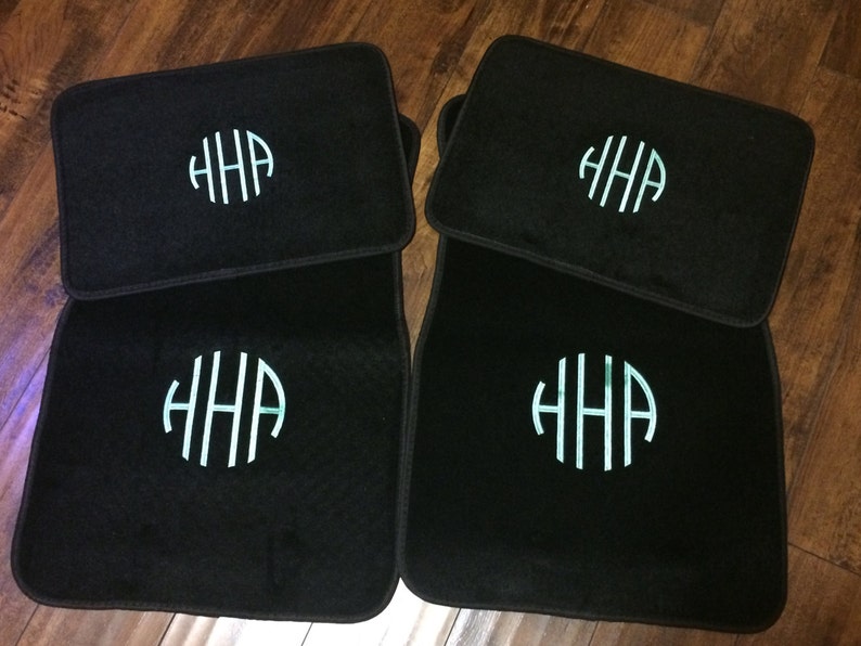 Car Floor Mats BLACK Personalized Embroidered Monogrammed Car Etsy