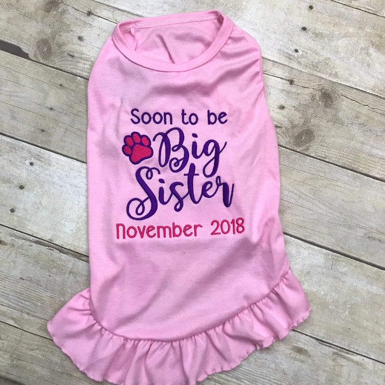 Big Sister Dog Dress or Shirt soon to Be a Big Sister Dog Etsy
