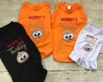 Chemise pour chien de Thanksgiving, chemise ou robe de vacances petite dinde de maman, chemise ou robe de dinde pour chien, chemise joyeuses fêtes, soyez reconnaissant