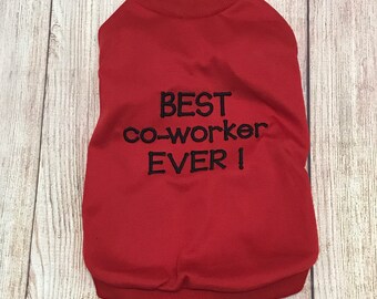 Best Co-worker Ever pet shirt, cute dog shirt, quarantine cat dress, stay home worker rabbit clothes