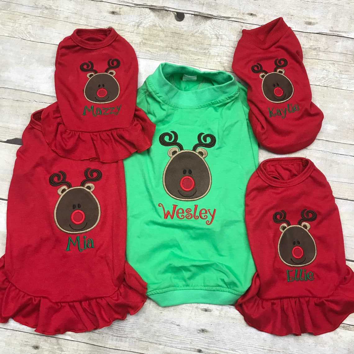 Dog Christmas Shirt or Dress Cute Reindeer Applique Pet Etsy
