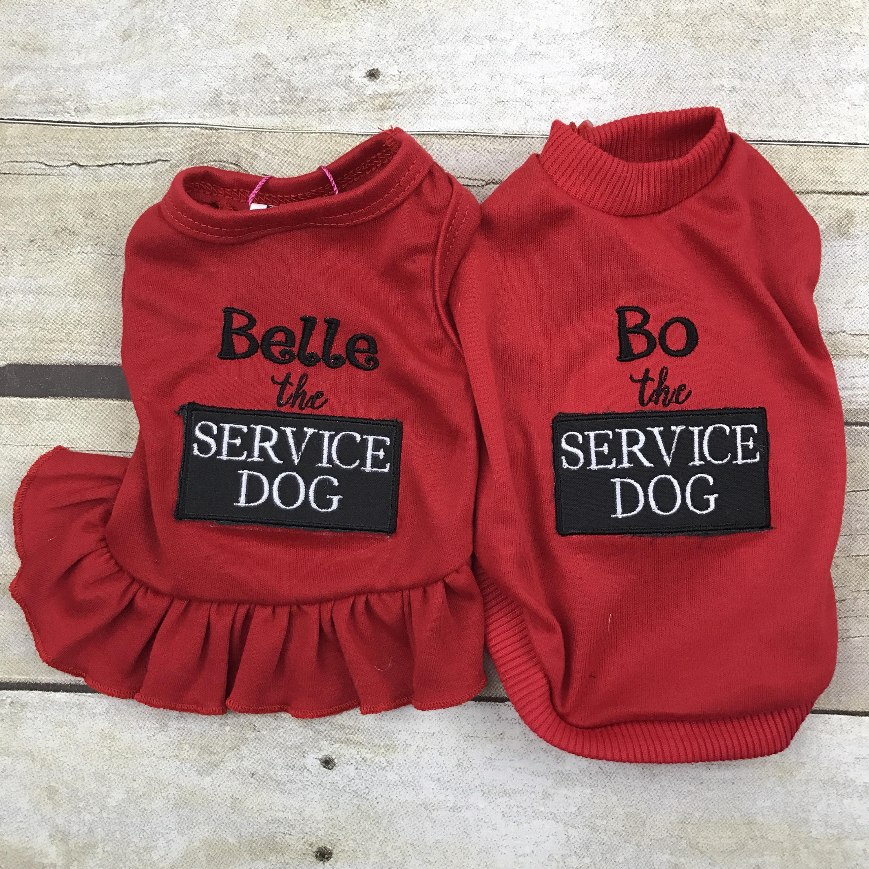 Service Dog Shirt or Dress Embroidered Dog Clothes Small Etsy