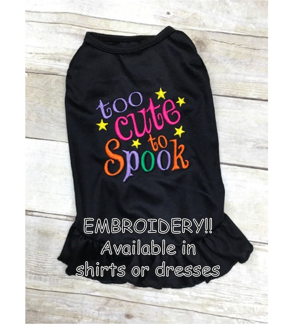 Dog Halloween Costume Dress or Shirt, Spooky Dog, Cute Custom Made Dog Embroidered Costume, Holiday Clothing, Halloween Cat Pig Rabbit Goat
