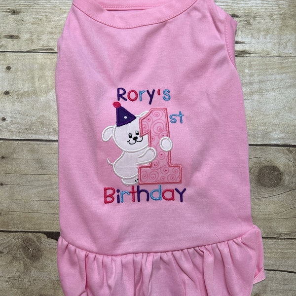 1st Birthday for Dog Dress or Shirt, Custom Monogrammed Party Tee Shirt, Happy Birthday Best Friend, Cute Small Puppy TShirt, Pet Birthday