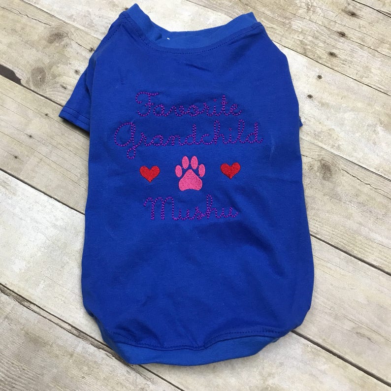 Favorite Grandchild Dog Shirt or Dress Embroidered Dog Etsy