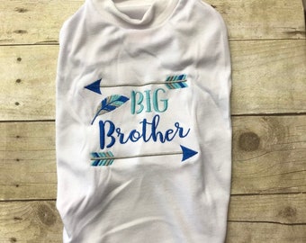 Big Brother Dog or Shirt , Big Brother Dog Shirt, Embroidered Dog Brother Shirt, Sibling Shirt, Having a Baby Dog Tee