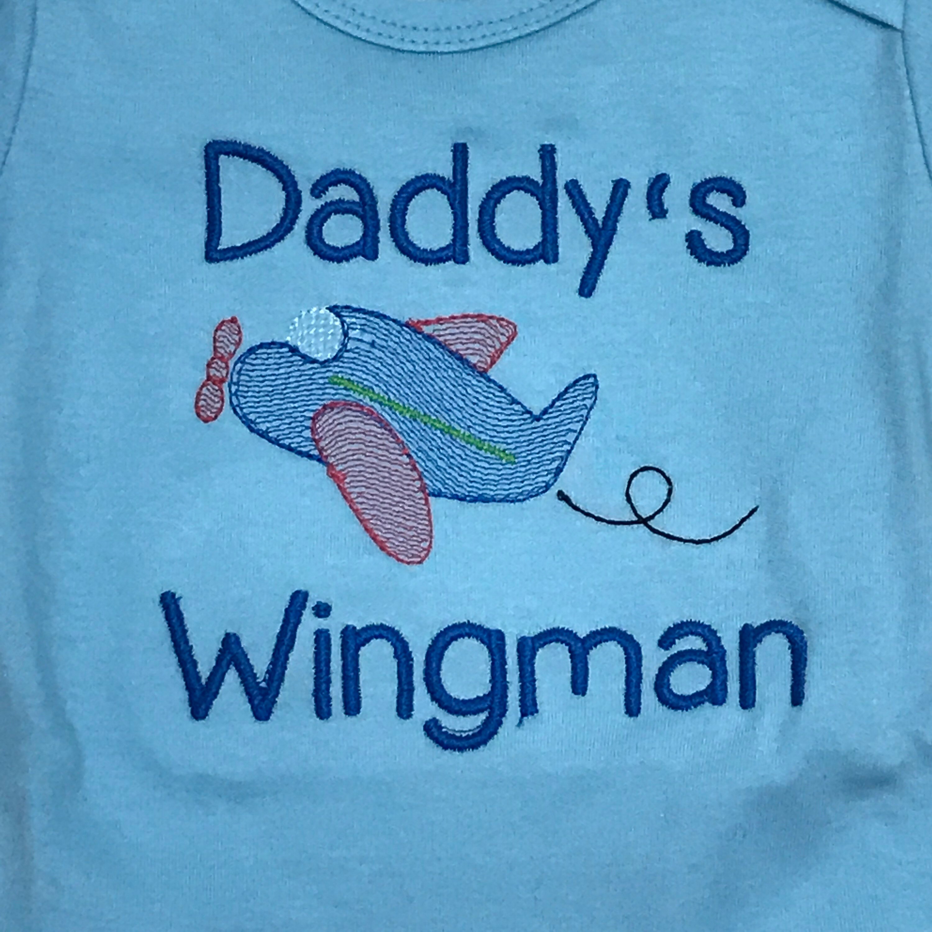 Daddy's Wingman Dog Shirt, Custom Monogrammed Pet Clothes, Spring Or Summer Boy T-Shirt