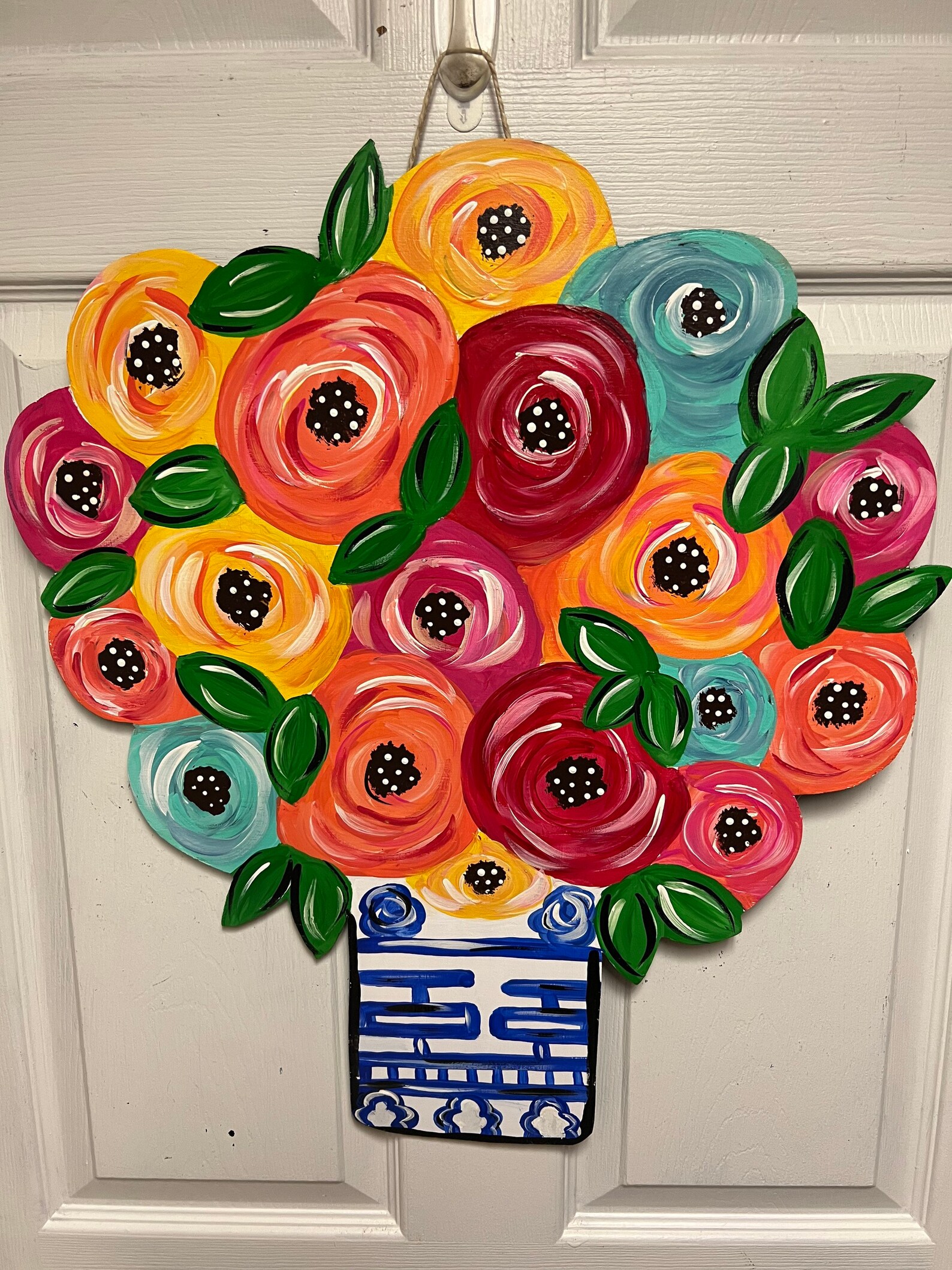 Spring Door Hanger / Flower Door Hanger / Summer Door Hanger / Etsy