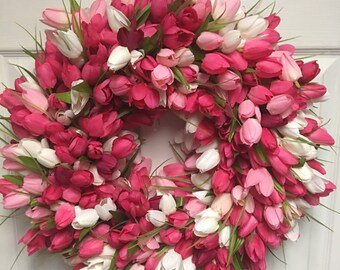 Pink Spring Tulip Wreath