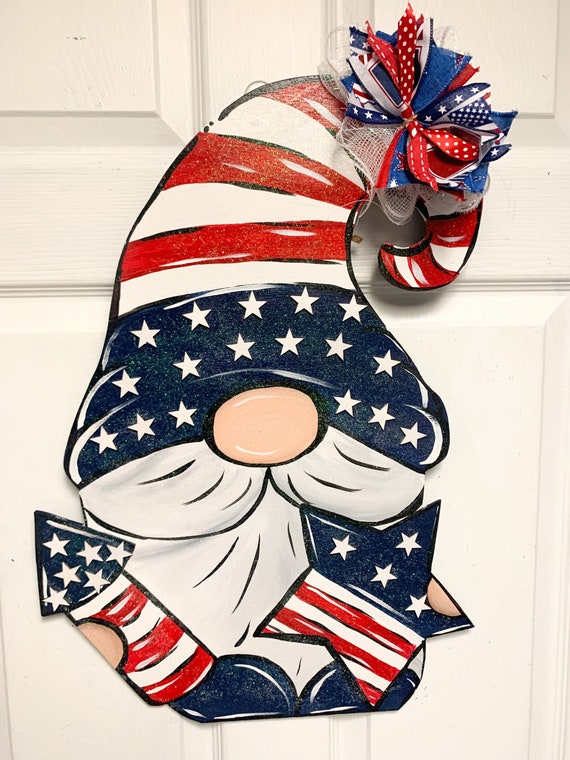 Patriotic Gnome / July 4th / Gnome Door Hanger / Patriotic | Etsy