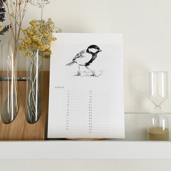 Perpetual bird calendar