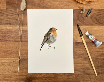 Watercolor robin