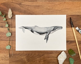 Whale watercolor