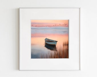 Watercolor Blue boat