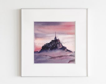 Aquarelle Mont Saint Michel